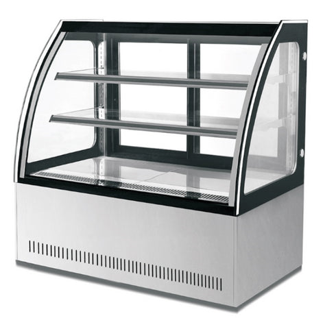 PACIFIC 900mm Curved Glass Hot Display - 2 Shelf